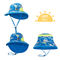 Chapeaux larges du bord des enfants de chapeau de l'aileron Upf50+ de cou 43cm 100% cotons