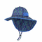 ODM de pêche bleu de polyester de coton de Searsucker Upf 50 de chapeau de plage d'enfant