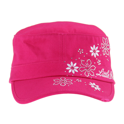 Capuchon militaire 100% en coton rouge avec broderie personnalisée et cristal sur le devant et le haut