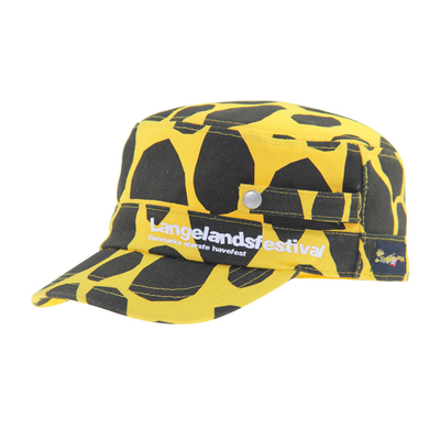 Chapeau militaire unisexe jaune et noir en coton
