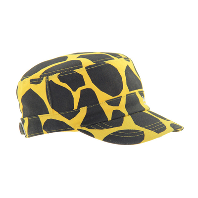 Chapeau militaire unisexe jaune et noir en coton