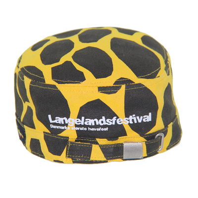 Chapeau militaire unisexe jaune et noir en coton