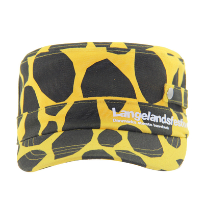 Chapeau militaire unisexe jaune et noir en coton