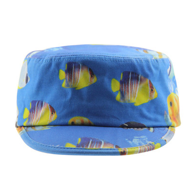 Imprimante à la mode Homme toile Chapeau de cadet Military Cap de rue Bordure plate