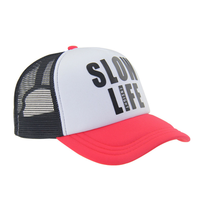 Chapeau de camionneur 100% polyester à deux tons avec logo d'impression 3D sur le devant
