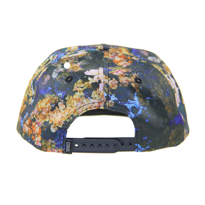 100% polyester 7 Panneau Snapback Chapeau de camping personnalisé avec logo en cuir sur le devant