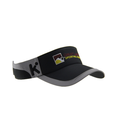 Polymesh de l'été Broderie Sports Visor solaire Casquettes avec pic courbé