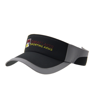 Polymesh de l'été Broderie Sports Visor solaire Casquettes avec pic courbé