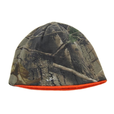 Unisexe camouflage réversible bonnet tricoté chapeaux personnalisés logo de broderie