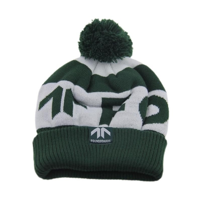 Impression de logos personnalisés Chapeaux à bonnet tricotés avec motif Pom Pom Jacquard