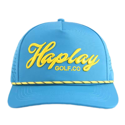 Casquettes de baseball en plein air brodées en 3D avec des bandes tissées sur le devant et des trous laser à l'arrière