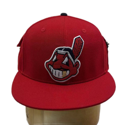 Chapeaux de baseball en laine à six panneaux avec poches à fermeture à glissière personnalisées sur le côté