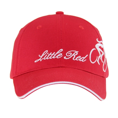 6 panneaux de broderie en coton rouge Casquettes de baseball, unisexe à profil bas Casquettes décontractées réglables