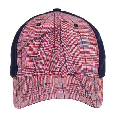 Mode 6 Panneau vérifier coton broderie casquettes de baseball, bas profil ajustable homme et femme casquette