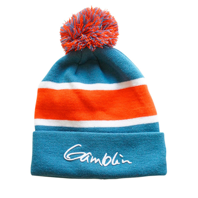 Chapeau de bonnet acrylique confortable sur mesure imprimé Chapeau de bonnet Pom Pom On Top