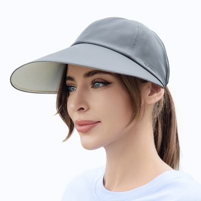 UPF 50+ Reversible Viseurs à grande bordure pour femmes Viseur solaire imprimé