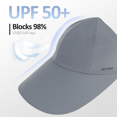 UPF 50+ Reversible Viseurs à grande bordure pour femmes Viseur solaire imprimé