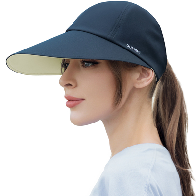 UPF 50+ Reversible Viseurs à grande bordure pour femmes Viseur solaire imprimé