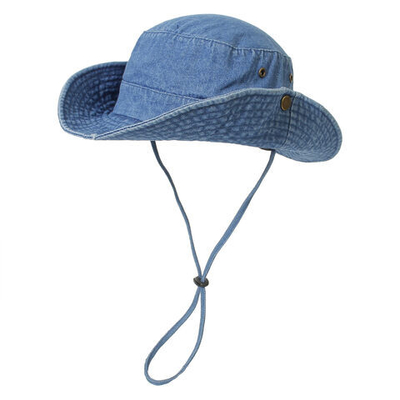 Chapeau de pêcheur pliable en denim unisexe