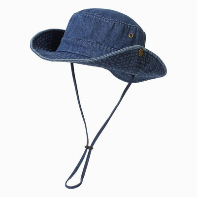 Chapeau de pêcheur pliable en denim unisexe