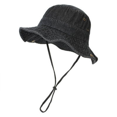 Chapeau de pêcheur pliable en denim unisexe
