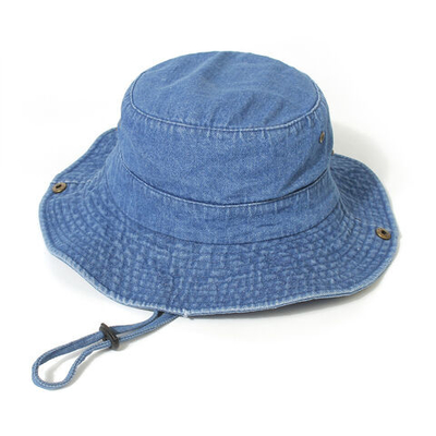 Chapeau de pêcheur pliable en denim unisexe