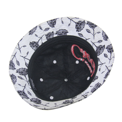 OEM 100% coton 6 panneaux chapeau à godet broderies chapeau à godet Taille réglable