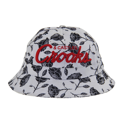 OEM 100% coton 6 panneaux chapeau à godet broderies chapeau à godet Taille réglable