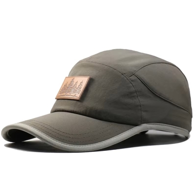 5 Panneau Hommes Gris Rapide Sec Polyester Casquettes de Baseball en cours d' exécution Chapeau de Baseball