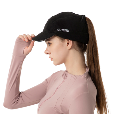 Chapeau à queue de cheval en laine pour femmes Chapeau d'hiver réfléchissant avec chauffage de l'oreille