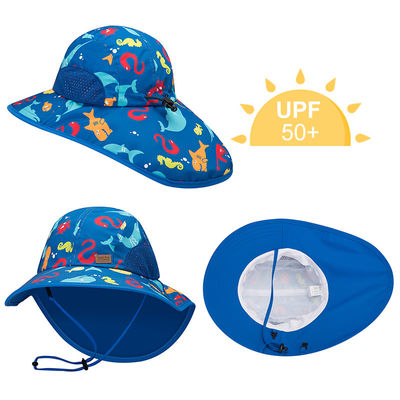 Bord large de chapeaux du seau des enfants d'aileron de cou de GV pour la plage d'été