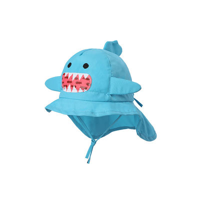 Couleur bleue de bord large des chapeaux UPF 50+ du seau des anti enfants UV animaux