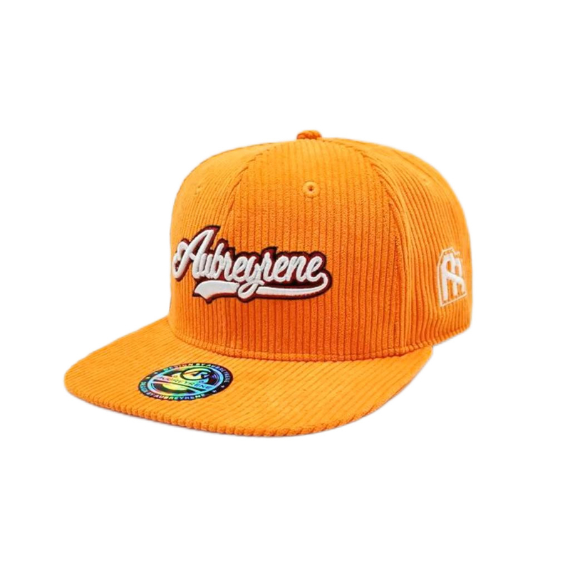 Unisexe construit 6 panneaux Snapback chapeau Corduroy Peak plat Profil moyen Snapback