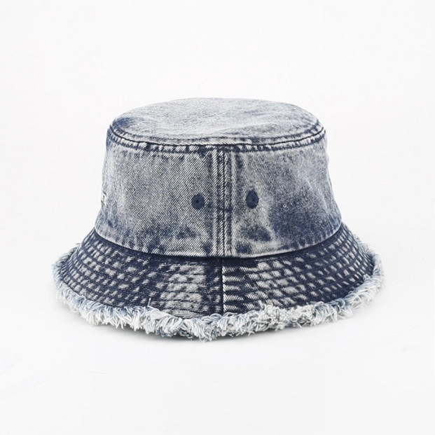 OEM ODM Lavé Les bords bruts Jeans Casquettes Vintage Classic Casquette