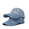 Sergé bleu de coton de la broderie 55cm de casquettes de baseball de tissu de denim d'OEM
