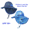 Pêcheur bleu Hat Custom Upf d'Hawaï de plage de Searsucker bébé de protection de 50 Sun